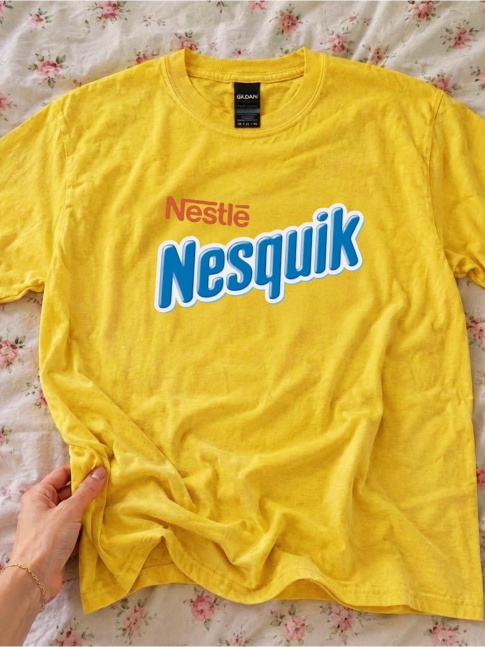Gildan Yellow Nesquik Logo Short Sleeve Tee